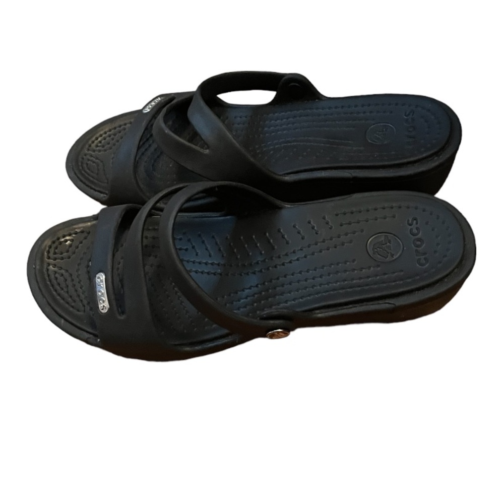 ✰ Crocs black slides ✰
